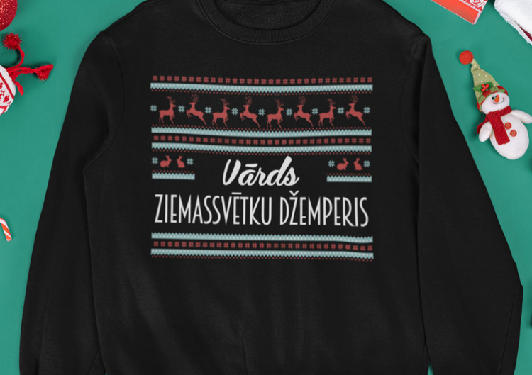 Ziemassvētku džemperis ar Jūsu izvēlētu vārdu