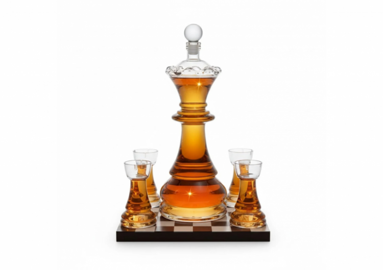 Grafīna un 4 glāžu komplekts "Royal Chess"