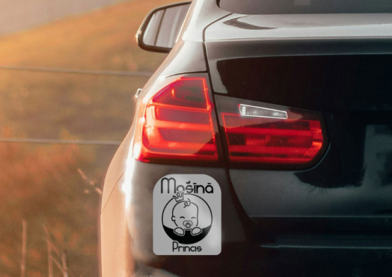 Magnētiskā, atstarojošā auto uzlīme "Princis mašīnā"