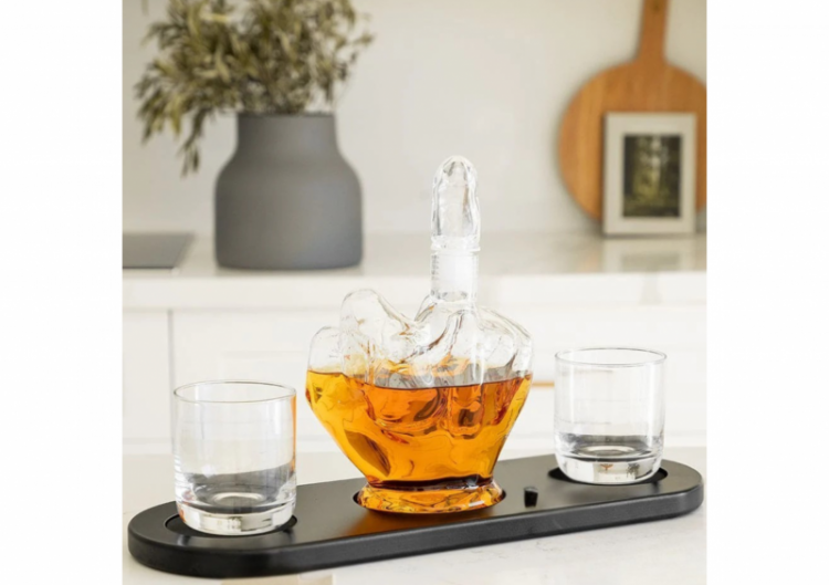 Grafīna un 2 glāžu komplekts "Middle Finger"