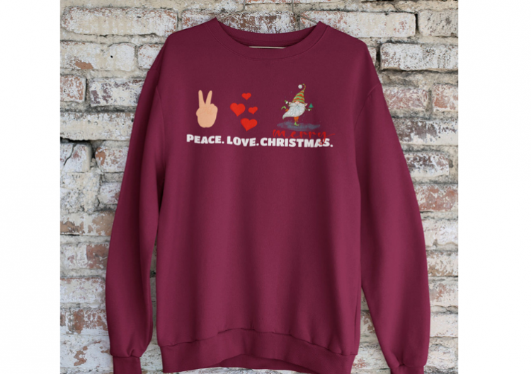 Džemperis "Peace.Love.Merry Christmas" (bez kapuces)