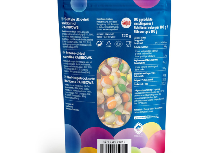 STAR CANDIES liofilizētas konfektes "Rainbows", 120g.