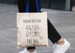 Kokvilnas iepirkuma maisiņš "Think outside the bag"