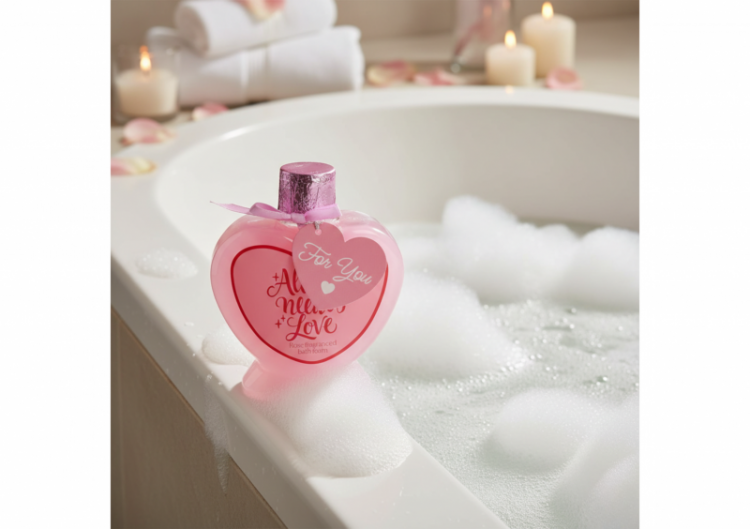Vannas putas “Love” ar rožu aromātu, 200 ml