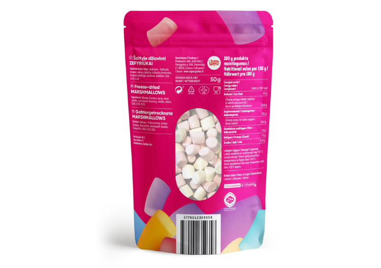 STAR CANDIES liofilizēti zefīri "Marshmallows", 50g.