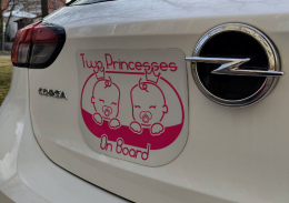 Magnētiskā, atstarojošā auto uzlīme "Princess on board"