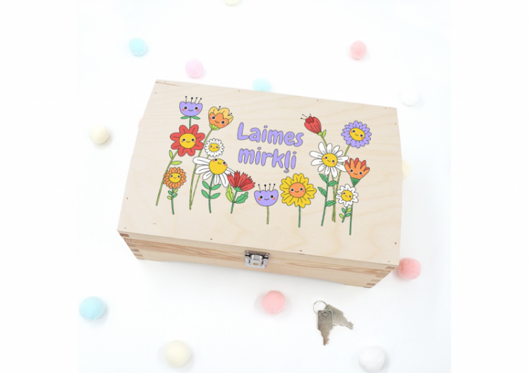 Koka kastīte "Laimes mirkļi"