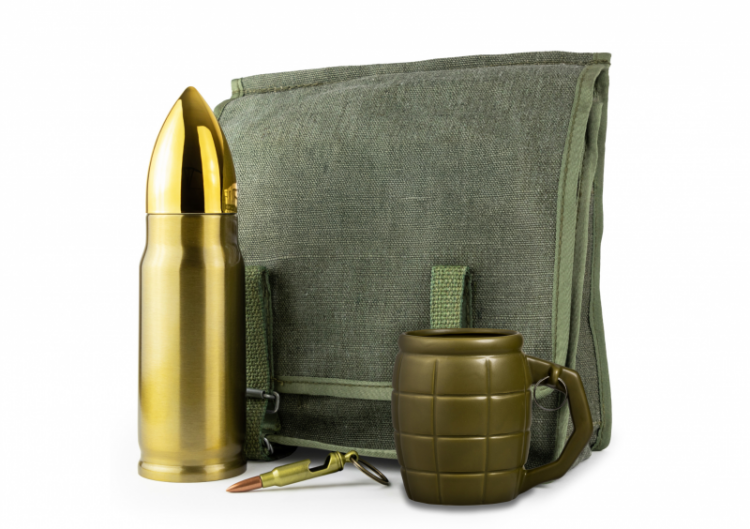 Militāras tematikas dāvanu komplekts "Bullet & Grenade"