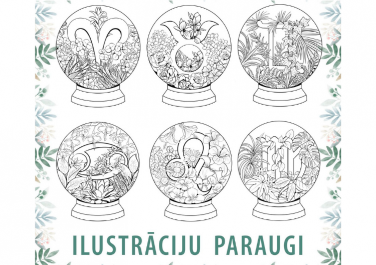 Krāsojamās ilustrācijas 'Izkrāso Horoskopu'.