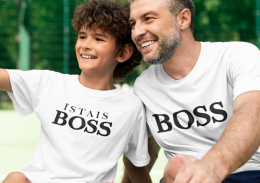 T-kreklu komplekts tēvam un bērnam "Boss - īstais boss"