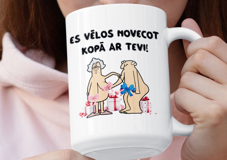 XL Krūze "Es vēlos novecot kopā ar tevi" (450ml)