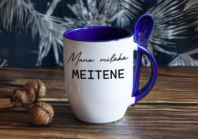 Krūzīte ar karoti "Mana mīļākā meitene"