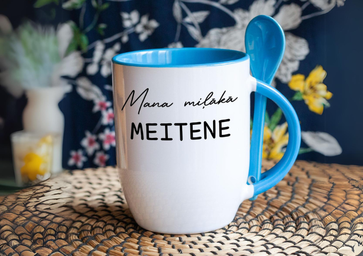 Krūzīte ar karoti "Mana mīļākā meitene"