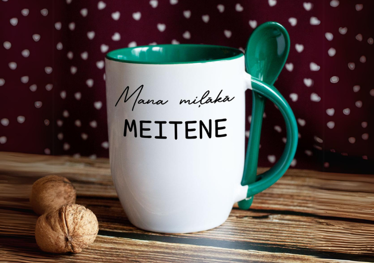 Krūzīte ar karoti "Mana mīļākā meitene"