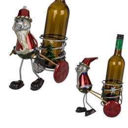 Metāla pudeļu turētājs "Ziemassvētku vecīša rati"