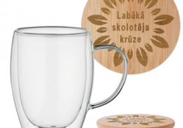 Dubultā stikla krūze "Labākā skolotāja krūze"