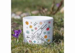 Keramikas puķupods "Mamma un bērni" ar bērnu vārdiem