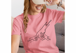 Sieviešu T-krekls "Mamma un bērni" ar izvēlētiem bērnu vārdiem