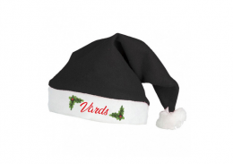 Ziemassvētku cepure ar Jūsu izvēlētu vārdu (melna)