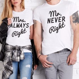 T-kreklu komplekts "Mr. NEVER Right & Mrs. ALWAYS Right"