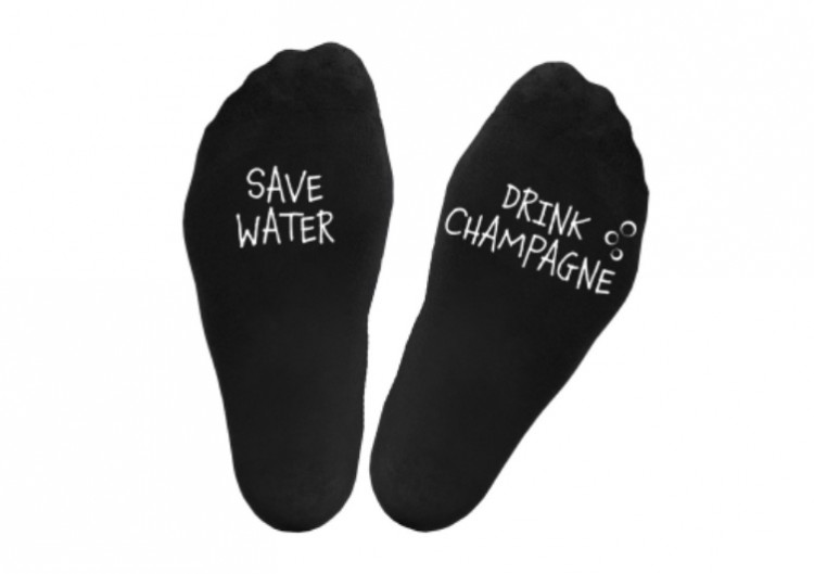 Zeķes „Save water.Drink champagne“