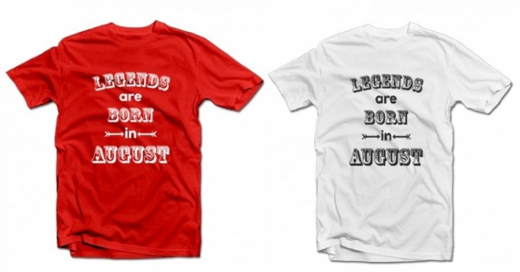 T-krekls "Legends are born" ar Jūsu izvēlētu mēnesi