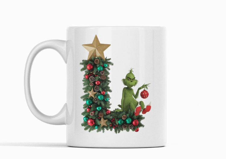 Krūze "Grinch Christmas" ar burtu pēc izvēles