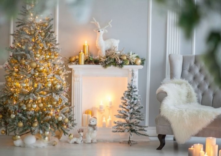 Ziemassvētku fotosesija ar tematiskām dekorācijām