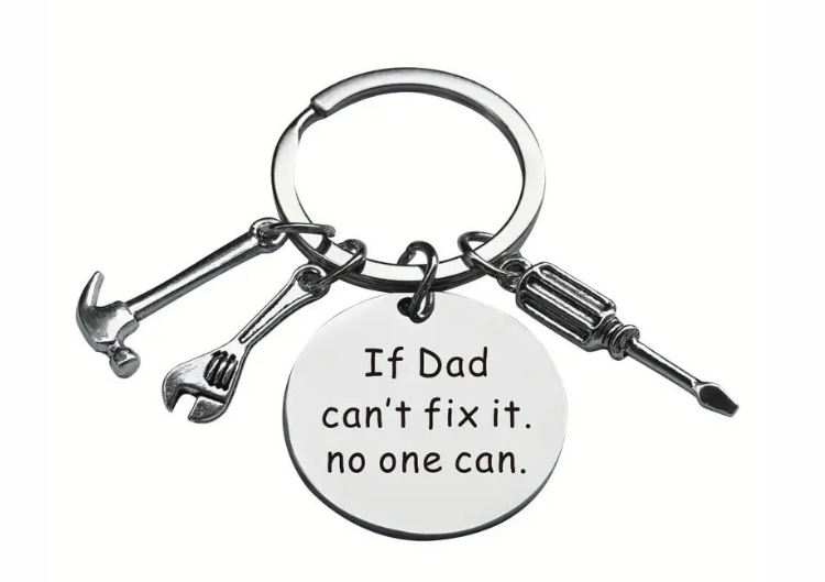 Metāla atslēgu piekariņš "If Dad can't fix it, no one can"