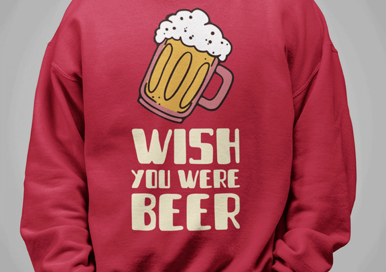 Džemperis "Wish you were beer" (bez kapuces)