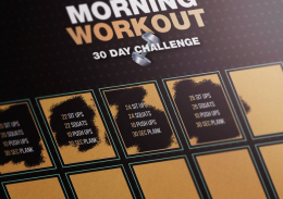 Nokasāms plakāts "Morning workout - 30 day challenge"