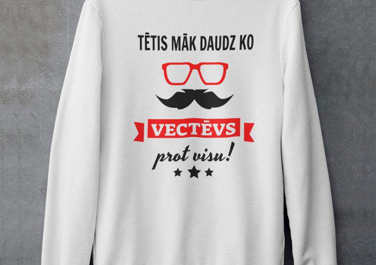 Džemperis "Vectēvs prot visu" (bez kapuces)