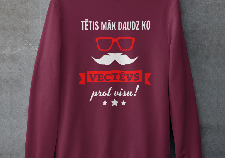 Džemperis "Vectēvs prot visu" (bez kapuces)