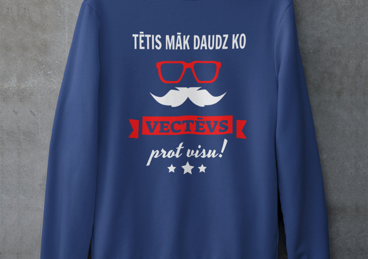 Džemperis "Vectēvs prot visu" (bez kapuces)