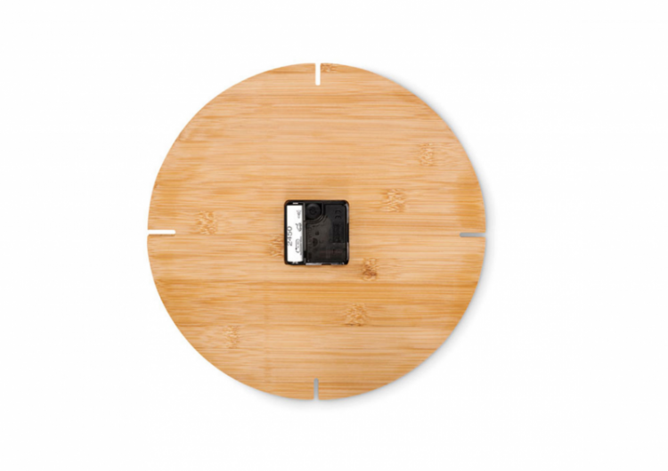 Bambusa sienas pulkstenis "Mājas" ar Jūsu izvēlētu uzvārdu