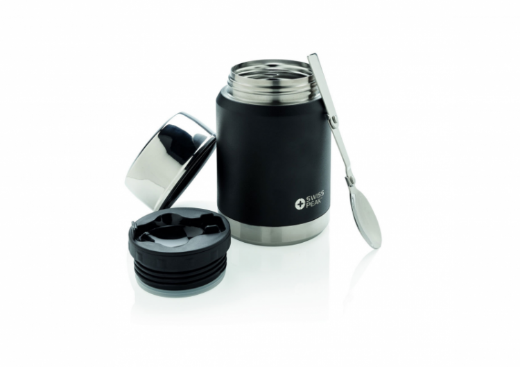 Vakuuma pārtikas termoss ar karoti "Work hard. Eat lunch."