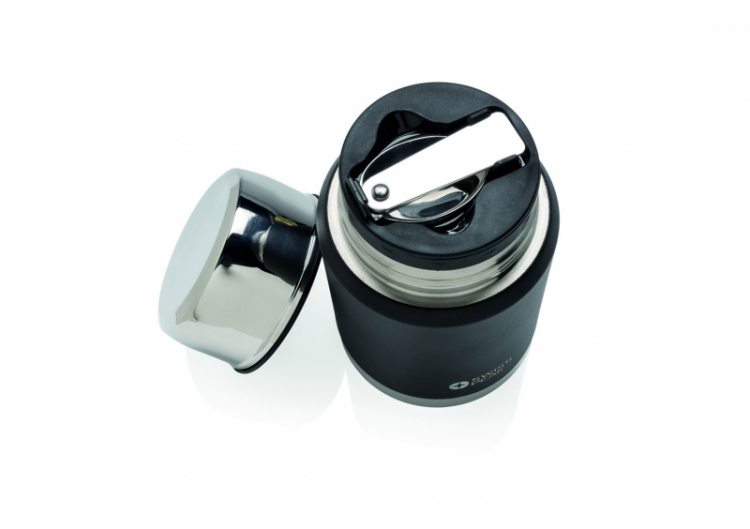 Vakuuma pārtikas termoss ar karoti "Work hard. Eat lunch."