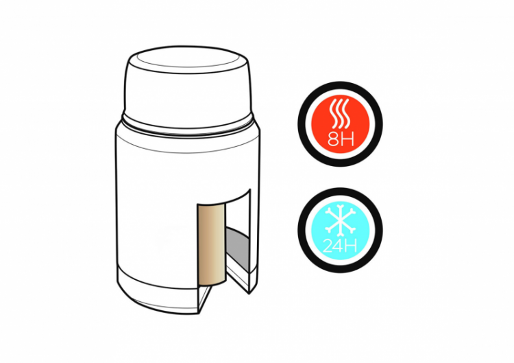 Vakuuma pārtikas termoss ar karoti "Work hard. Eat lunch."