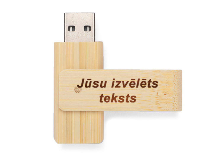 Bambusa USB piekariņš "TWISTER" (16GB) (ar iespēju gravēt par papildus samaksu)