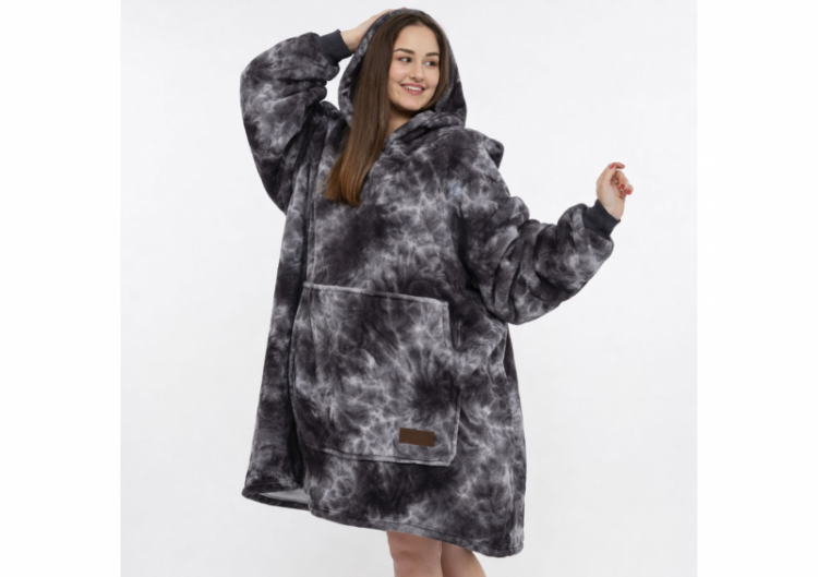 BARAMOOR džemperis - pleds "Tie-Dye Cyan"